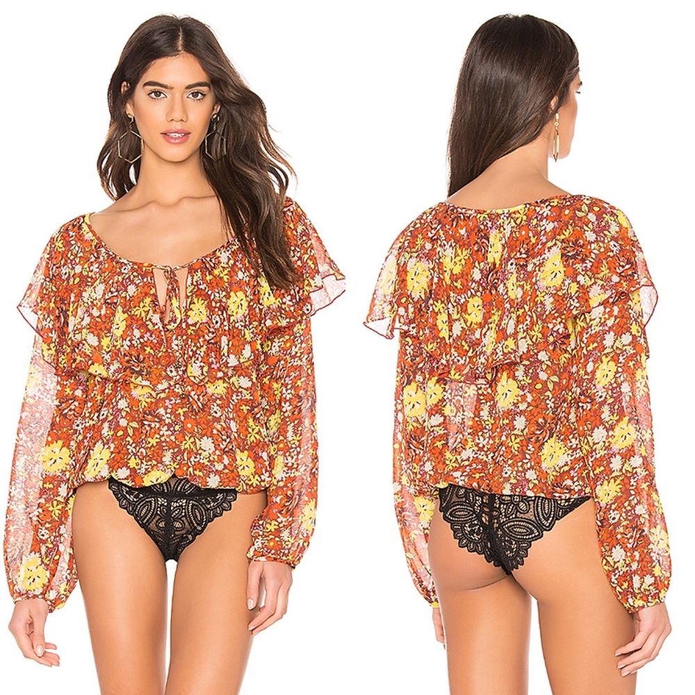 Free People Say It To Me Bodysuit Red Sienna NWT